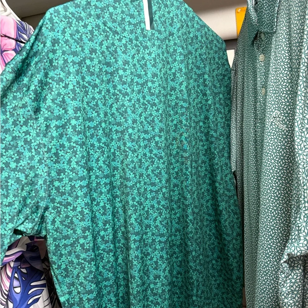 Rhoback Teal Patterned Polo Shirt - Picture 3 of 4